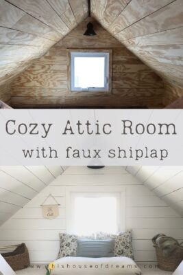 faux shiplap attic room renovation
