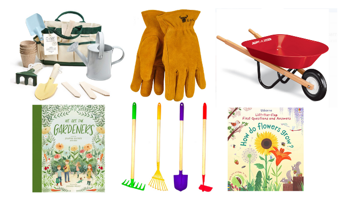 Little ones will get excited about these miniature garden tools that are just the right size for them. 