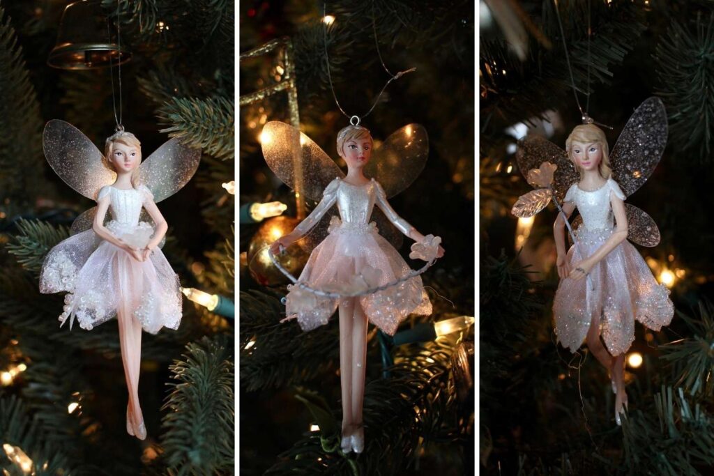 Three fairy ornaments