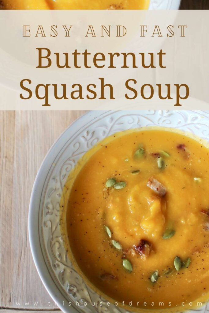 Make this deliciously easy recipe and enjoy butternut squash soup from scratch in under 30 minutes. This soup is wonderful served as a side or as the main course. 